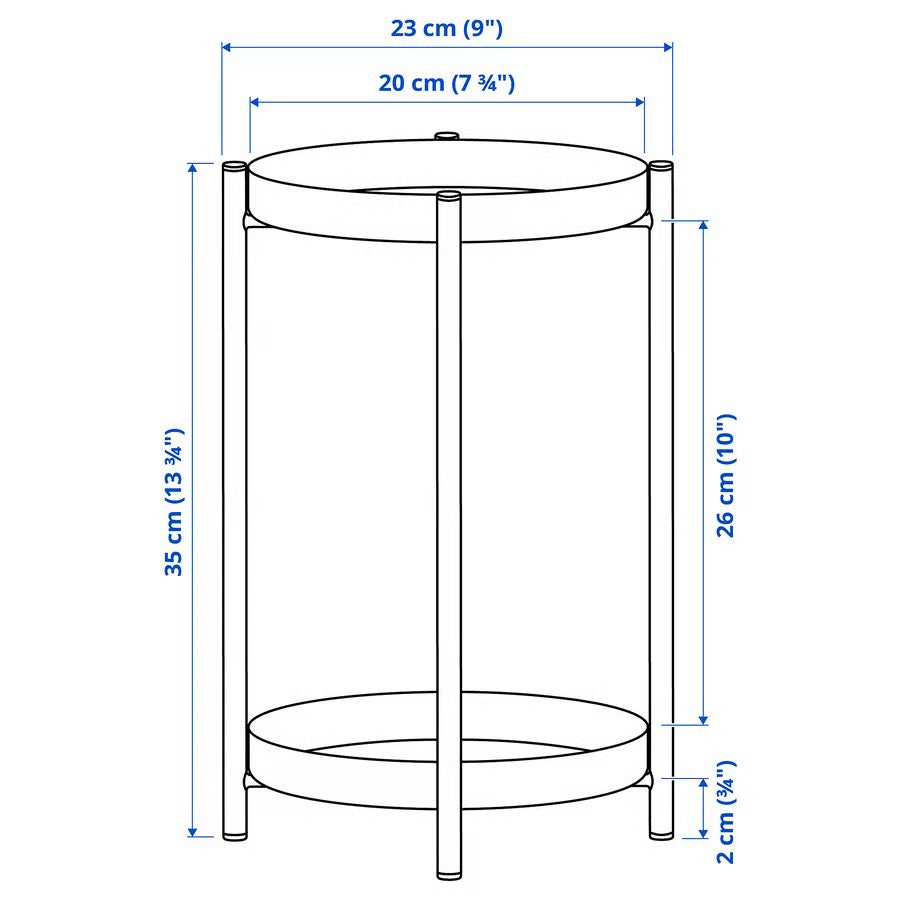 Olivblad Plant Stand, In/Outdoor Black (35 cm) - IKEA