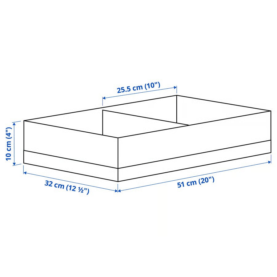 Stuk Box with Compartments, White/Black (32x51x10 cm) - IKEA