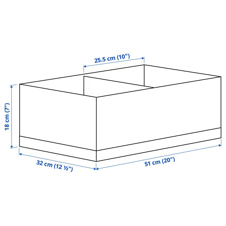 Stuk Box with Compartments, White/Black (32x51x18 cm) - IKEA