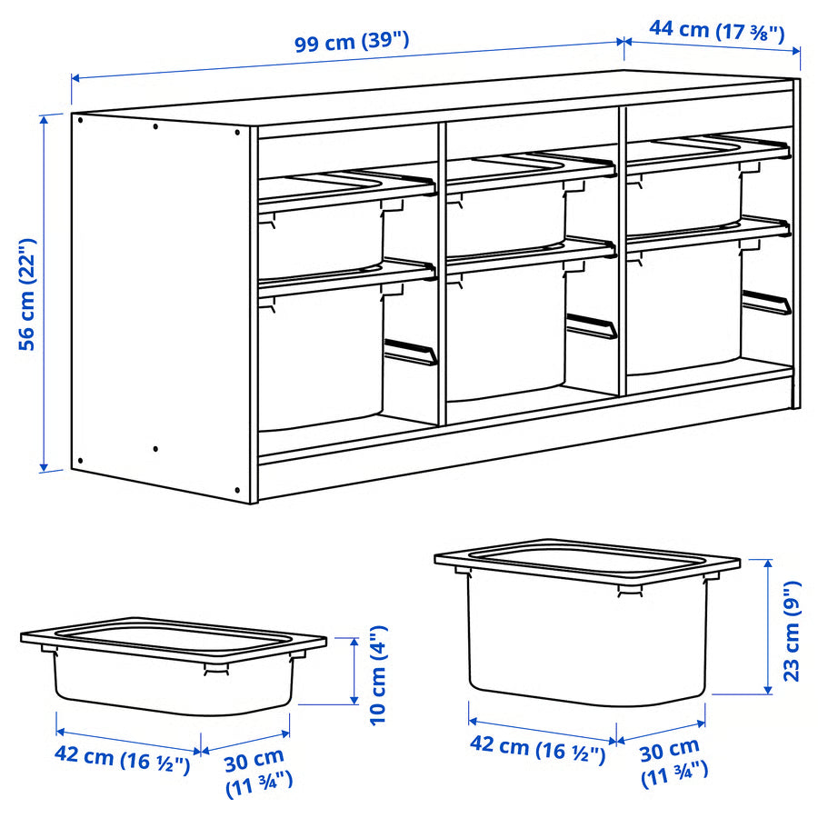 Trofast Modular Storage System, Pure White Edition (99x44x56 cm) - IKEA