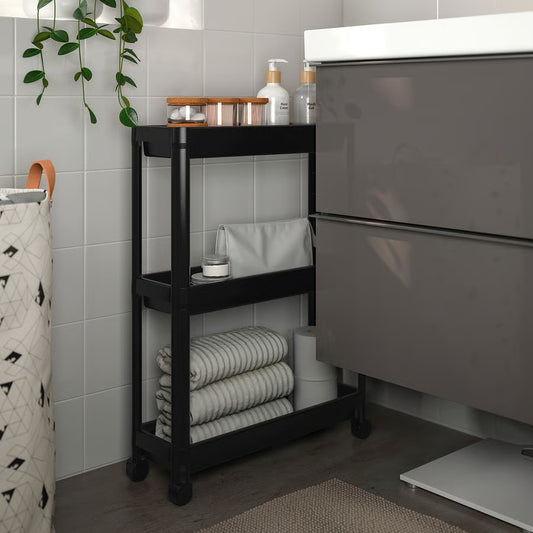Vesken Trolley, Black (54x18x71 cm) - IKEA