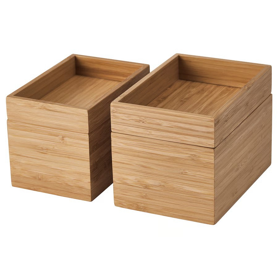 Dragan 4-Piece Bathroom Set, Bamboo - IKEA