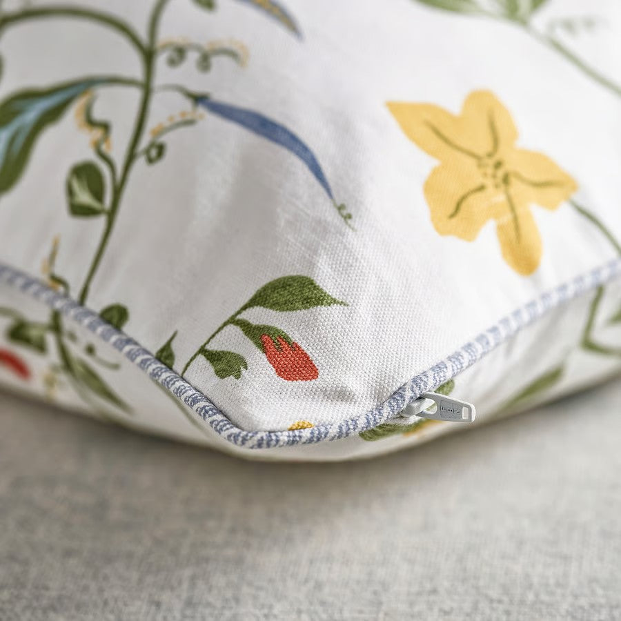 Ängspalpmal Delicate Bloom Cover, White/Floral Pattern (50x50 cm) - IKEA