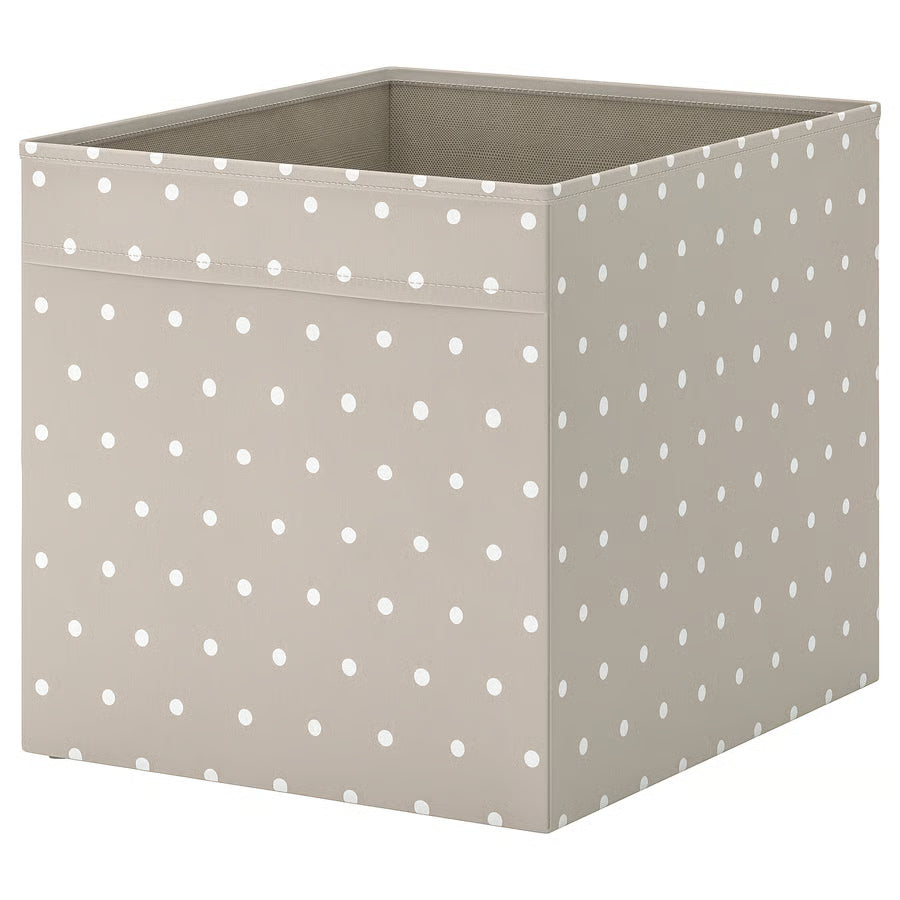 Dröna Patterned Storage Box, Beige Dotted (33x38x33 cm) - IKEA
