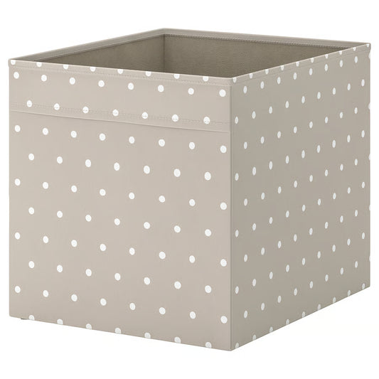 Dröna Patterned Storage Box, Beige Dotted (33x38x33 cm) - IKEA