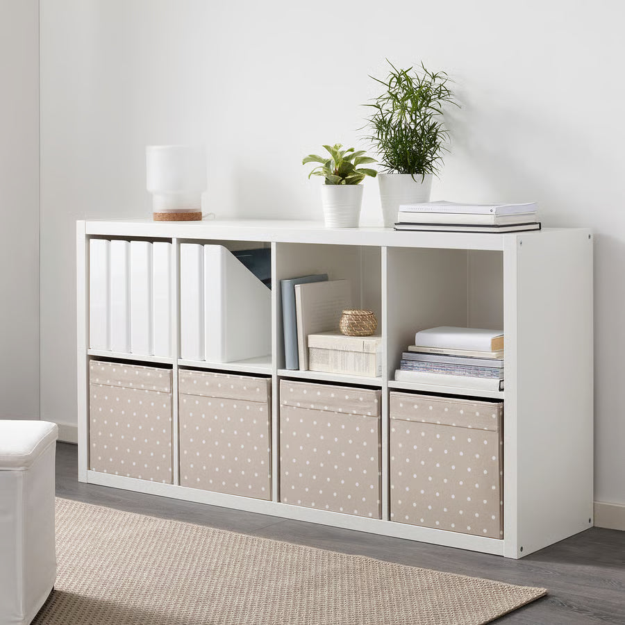 Dröna Patterned Storage Box, Beige Dotted (33x38x33 cm) - IKEA