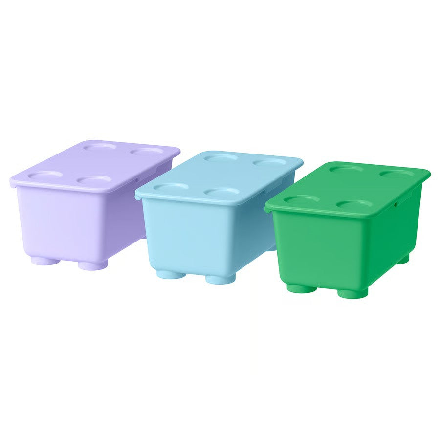 Glis Box with Lid, Green/Lilac/Blue (17x10 cm) - IKEA