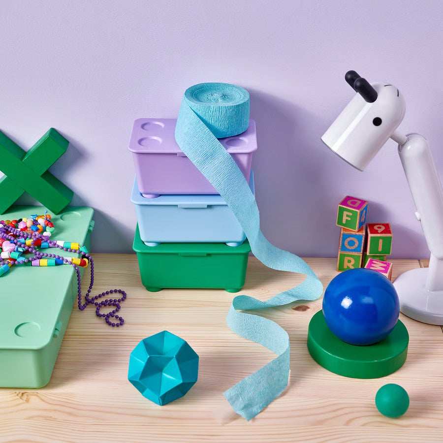 Glis Box with Lid, Green/Lilac/Blue (17x10 cm) - IKEA
