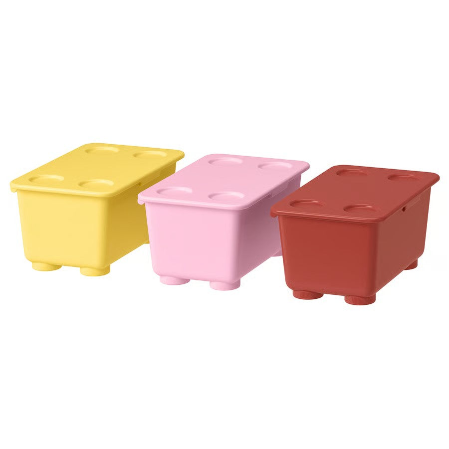 Glis Box with Lid, Red/Pink/Yellow (17x10 cm) - IKEA