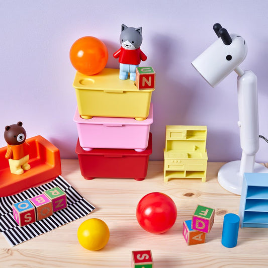 Glis Box with Lid, Red/Pink/Yellow (17x10 cm) - IKEA