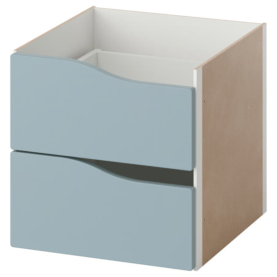 Kallax Designer Insert, Wave-Front Dual Drawers – Sky Mist (33x33 cm)