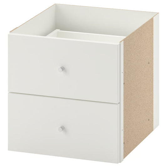 Kallax Precision Insert, Dual-Drawer Module - White (33x33 cm) - IKEA