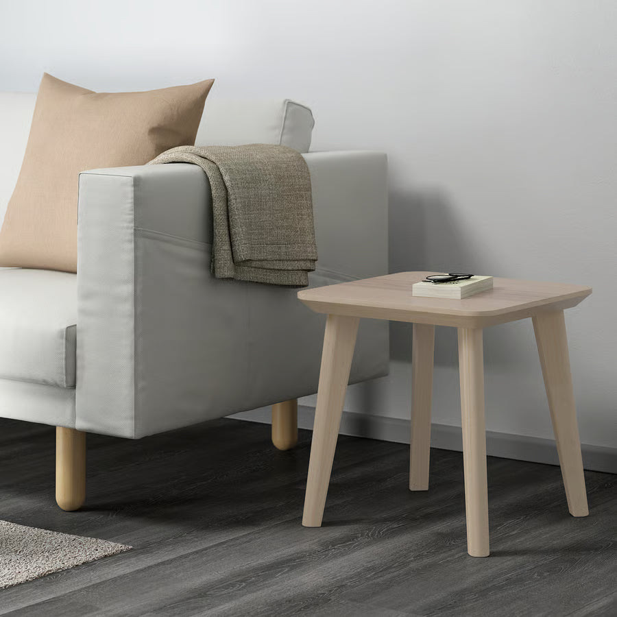 Lisabo Designer Side Table, Natural Ash Veneer (45x45 cm) - IKEA