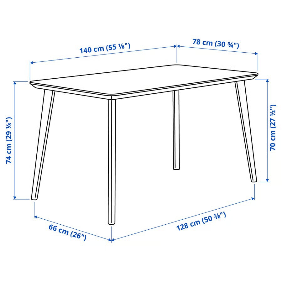 Lisabo Table, Ash Veneer (140x78 cm) - IKEA