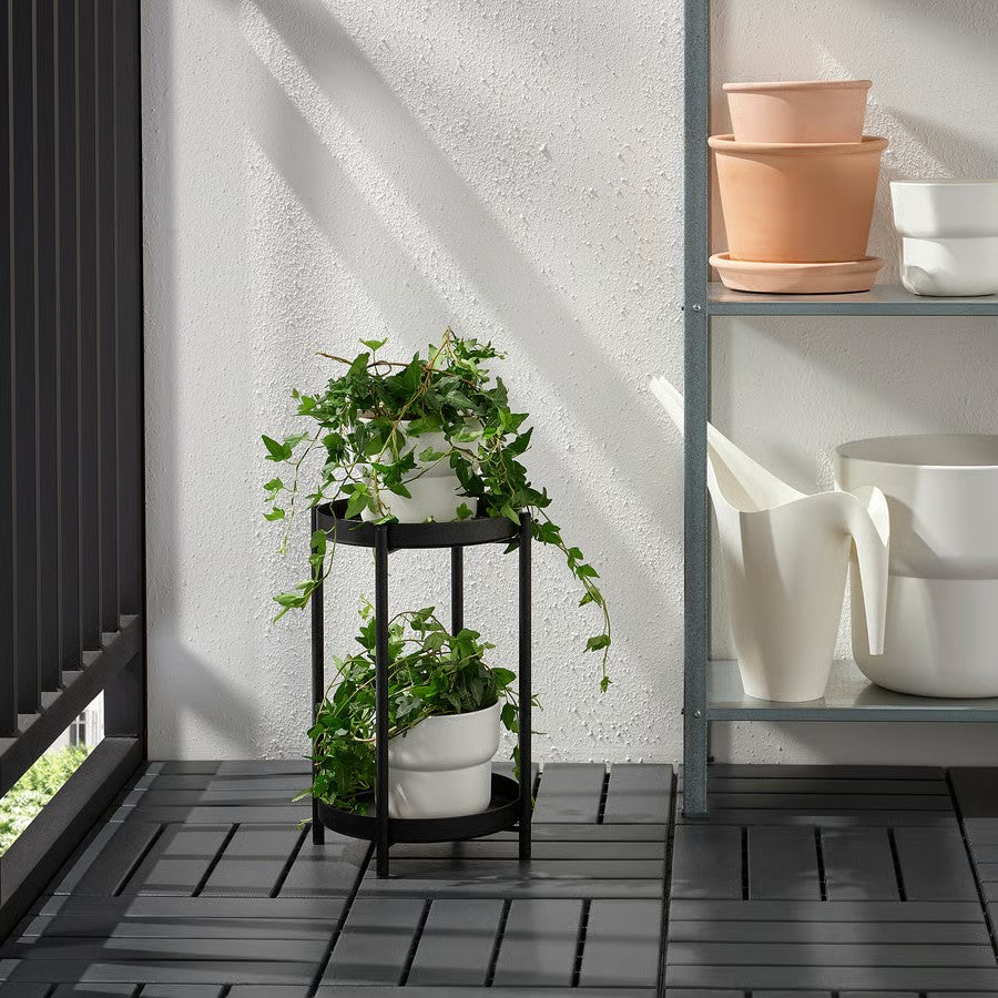 Olivblad Plant Stand, In/Outdoor Black (35 cm) - IKEA