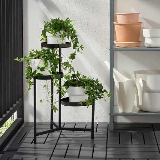 Olivblad Multi-Level Plant Stand, Indoor & Outdoor Black (58 cm) - IKEA