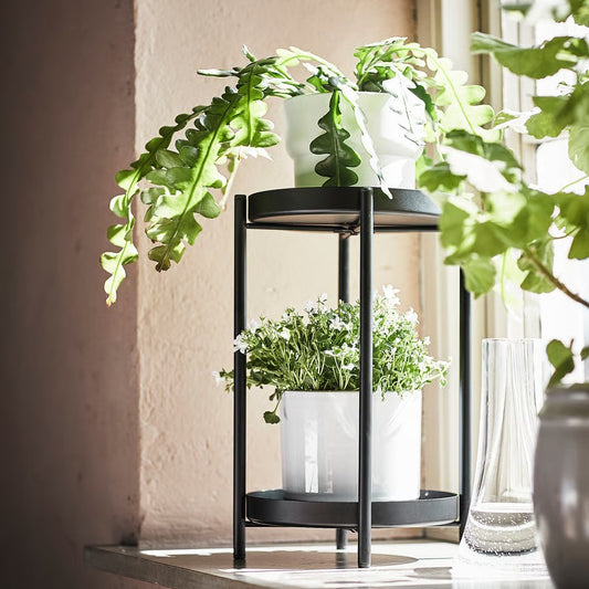 Olivblad Plant Stand, In/Outdoor Black (35 cm) - IKEA