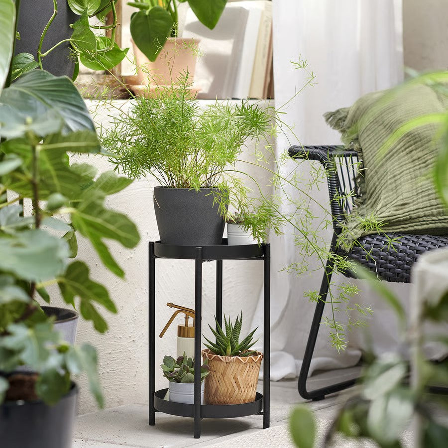 Olivblad Plant Stand, In/Outdoor Black (35 cm) - IKEA