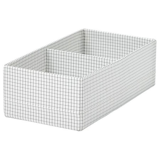 Stuk Box with Compartments, White/Black (17x32x10 cm) - IKEA