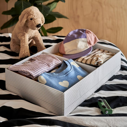 Stuk Box with Compartments, White/Black (32x51x10 cm) - IKEA