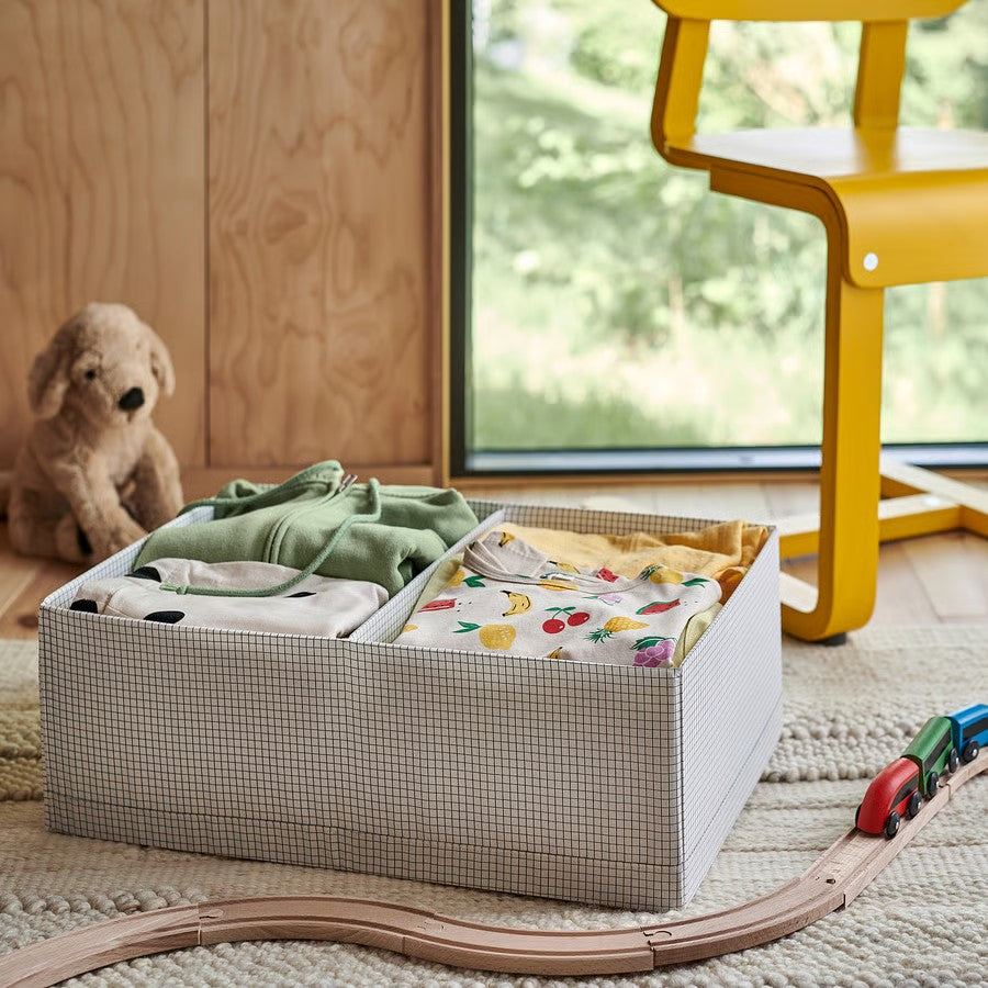 Stuk Box with Compartments, White/Black (32x51x18 cm) - IKEA