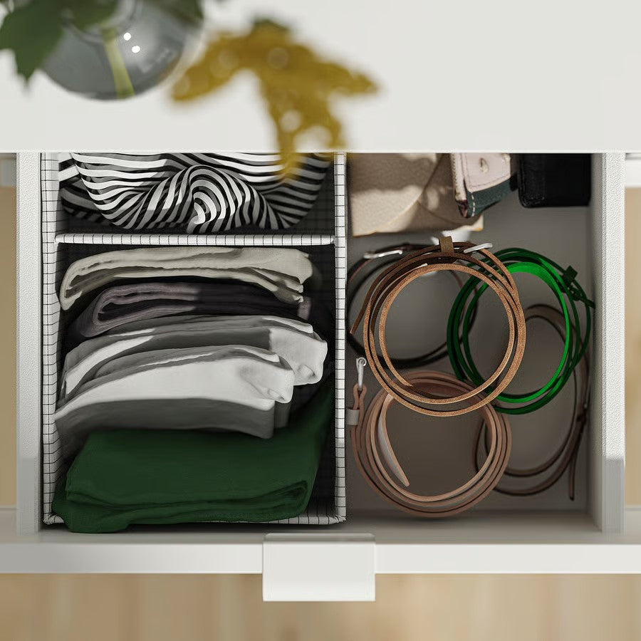 Stuk Box with Compartments, White/Black (17x32x10 cm) - IKEA