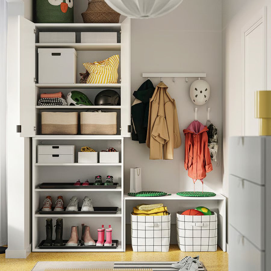 Stuk Box with Compartments, White/Black (17x32x10 cm) - IKEA