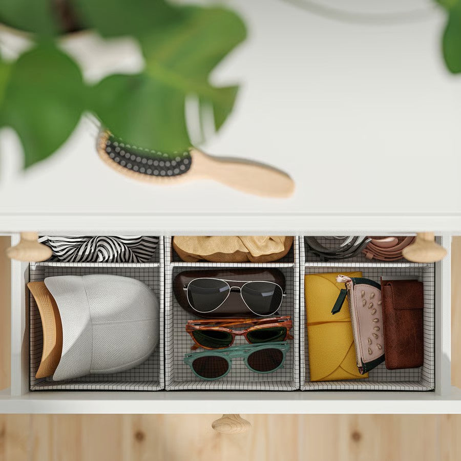 Stuk Box with Compartments, White/Black (17x32x10 cm) - IKEA