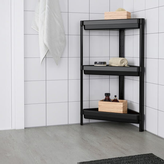 Vesken Corner Shelf Unit, Black (33x33x71 cm) - IKEA