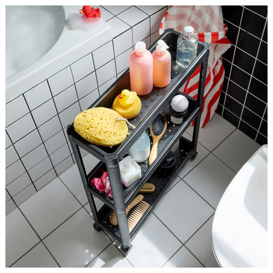 Vesken Trolley, Black (54x18x71 cm) - IKEA